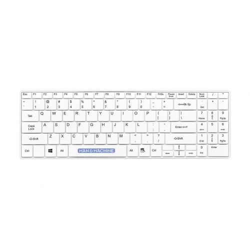 Man & Machine ITSC/W5 kablet tastatur - fuld størrelse, USB, QWERTY (engelsk), hvid