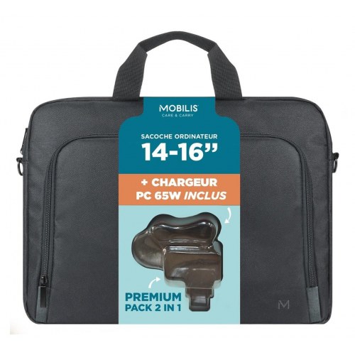 Mobilis toploader computertaske 14-16" - sort, med skulderrem