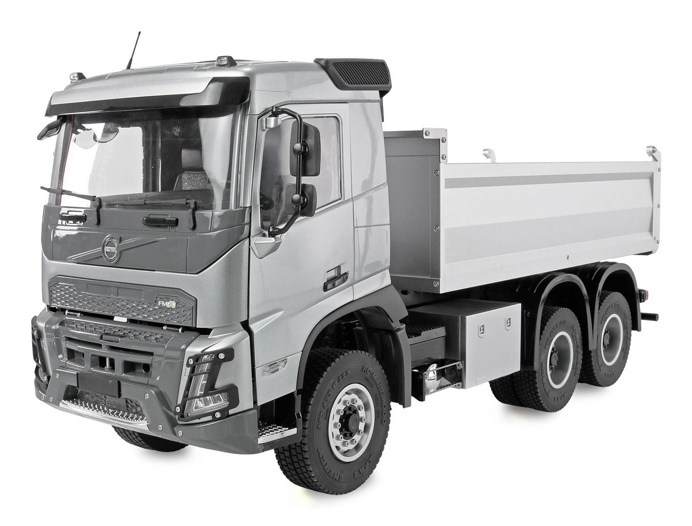 Volvo FMX fjernstyret dumptruck 1:14 - sølv (RTR)