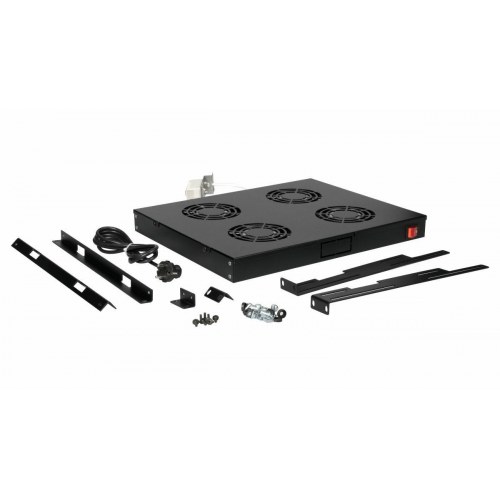EQUIP køleenhed til rack - 19", 1U, 4 blæsere, RAL 9005 sort