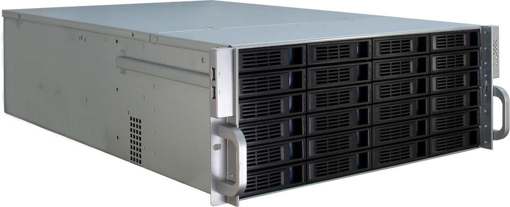 Inter-Tech 4U-4424 rack-serverkabinet - sort/sølv, 4U, 24-bays