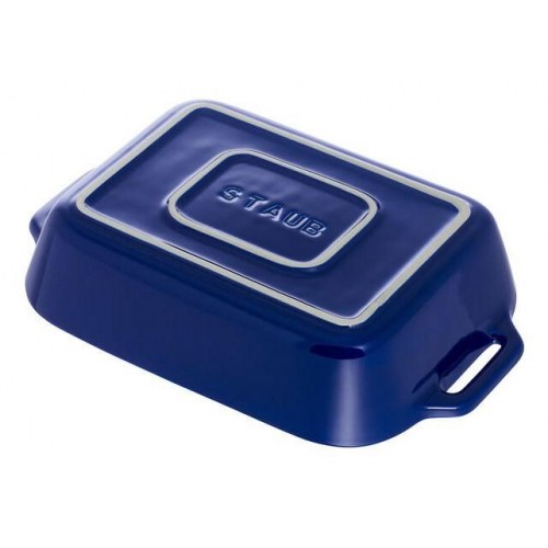 STAUB rektangulær keramisk bradepande 4,4 l - blå
