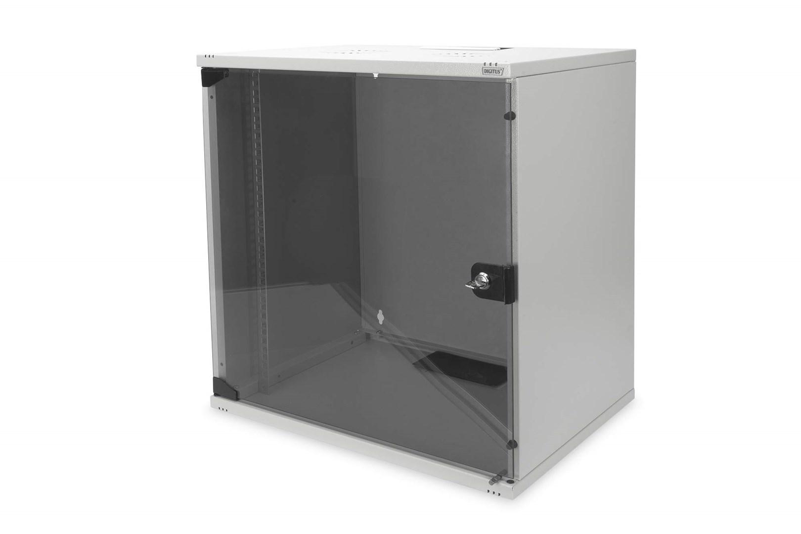 DIGITUS DN-19 12-U-S-1 vægskab til netværk/elektronik - SOHO, grå, 54 × 40 cm