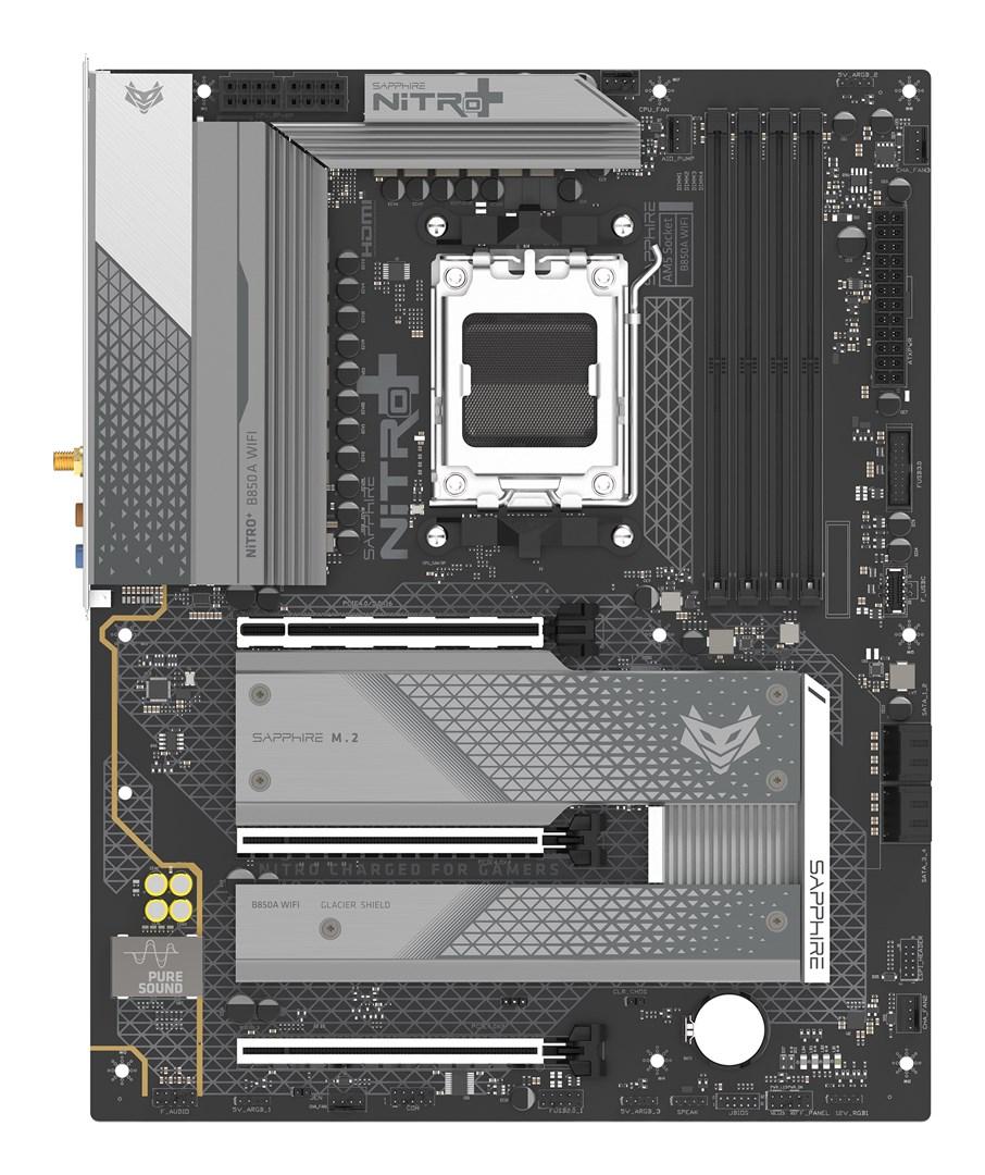 Sapphire NITRO+ B850A WiFi 7 bundkort - AMD B850, Socket AM5, micro ATX