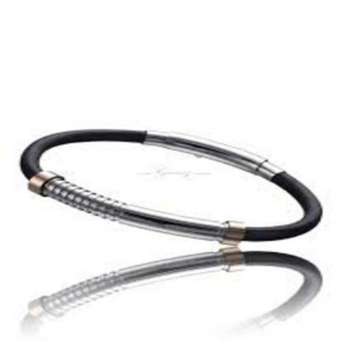 Time Force TS5094BR23 herrearmbånd - rustfrit stål, sølv/sort, 21 cm