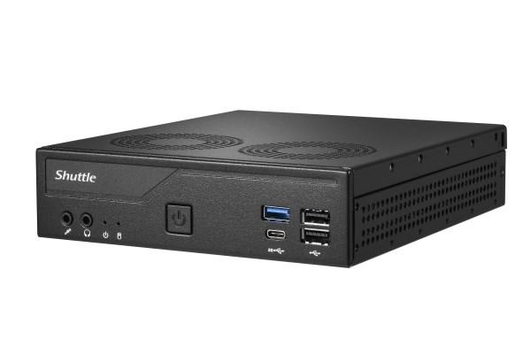 Shuttle DH610V2 barebone - slank mini‑pc, Intel, DDR5, sort