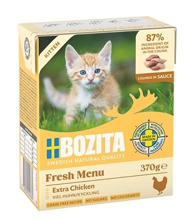 BOZITA Fresh Menu Kitten - bidder i sauce, vådfoder til kattekillinger 370 g