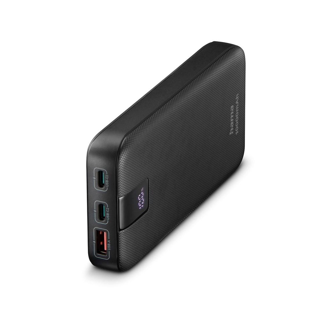 Hama Power Pack PD10 - 10.000 mAh powerbank, 3 udgange - antracit