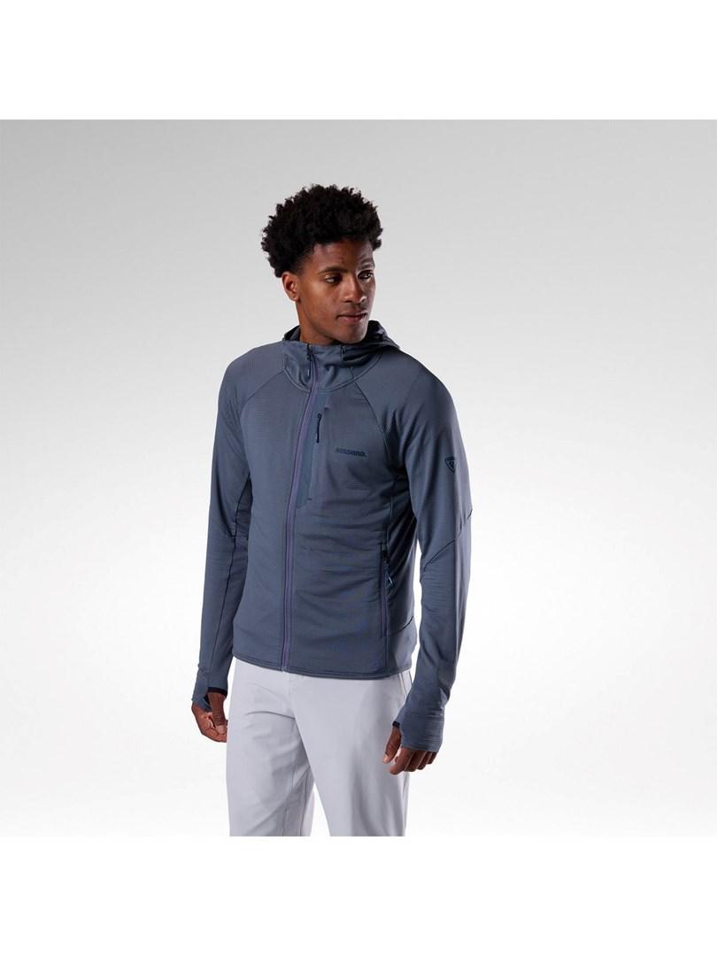 Rossignol M Textured Hoodie Mid Layer - grå hættetrøje til mænd, str. M