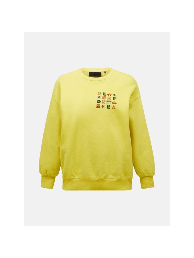 Peak Performance W Terry Graphic Crew sweatshirt - gul, str. S