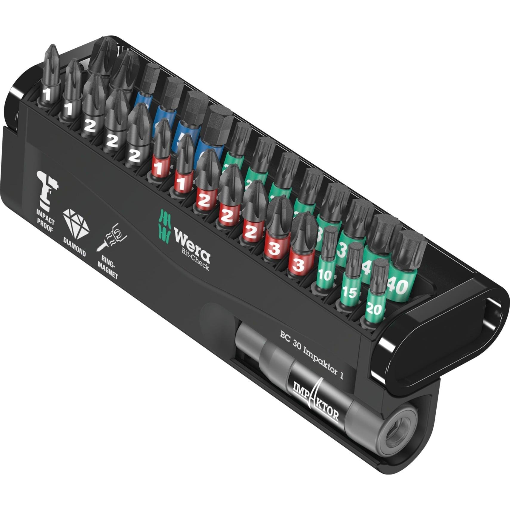 Wera Bit-Check 30 Impaktor 1 bitsæt med magnetisk holder - 30 dele