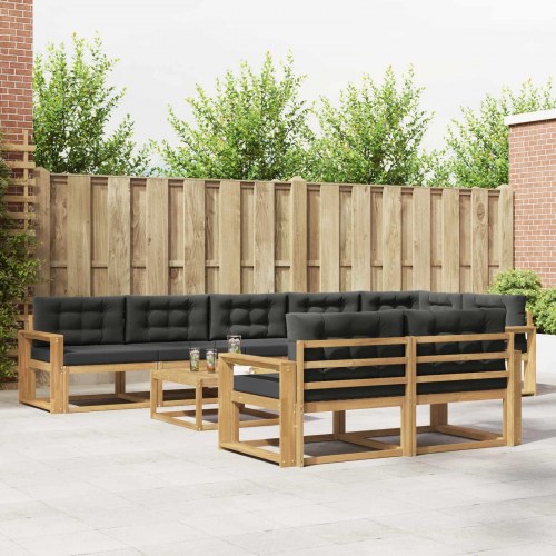Udendørs sofagruppe 9 stk Hvid og antracit 79 x 79 x 37 cm