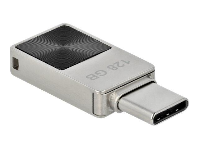 DeLOCK Mini USB-C 3.2 Gen 1 flashdrive 128 GB - sort/sølv