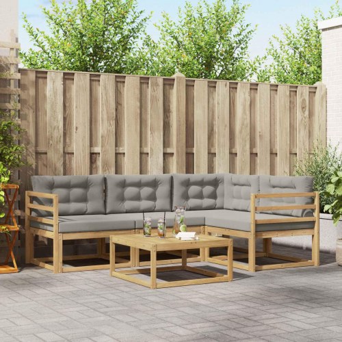Udendørs sofagruppe 5 stk Hvid og lysegrå 79 x 79 x 37 cm