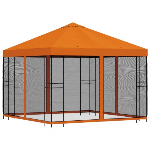 Havelæger med sidevægge 3 x 3 m Orange Polyester og Stål
