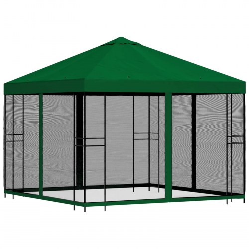 Havelæger med sidevægge 3 x 3 m Grøn Polyester og Stål 190 gsm
