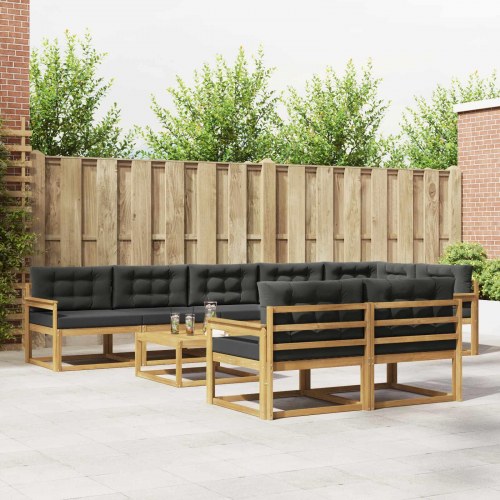 Udendørs sofagruppe 9 stk Hvid og antracit 79 x 79 x 37 cm