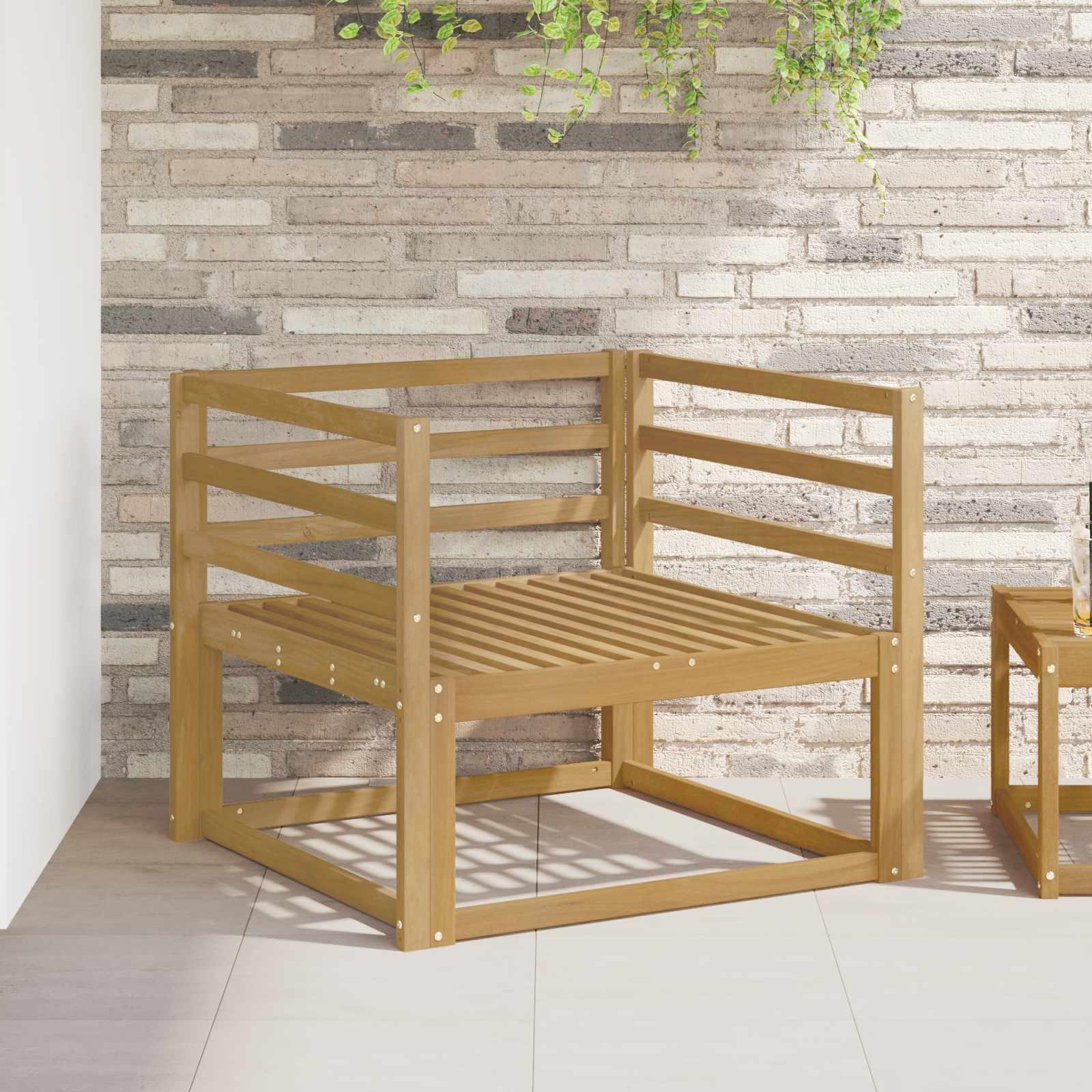 Udendørs Mellem Sofa Massivt Akacietræ Hvid