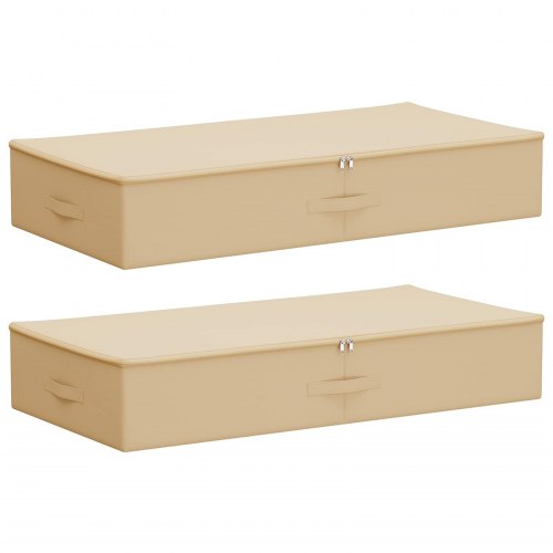 Opbevaringskasse 2 stk Cremefarvet 100 x 50 x 18 cm