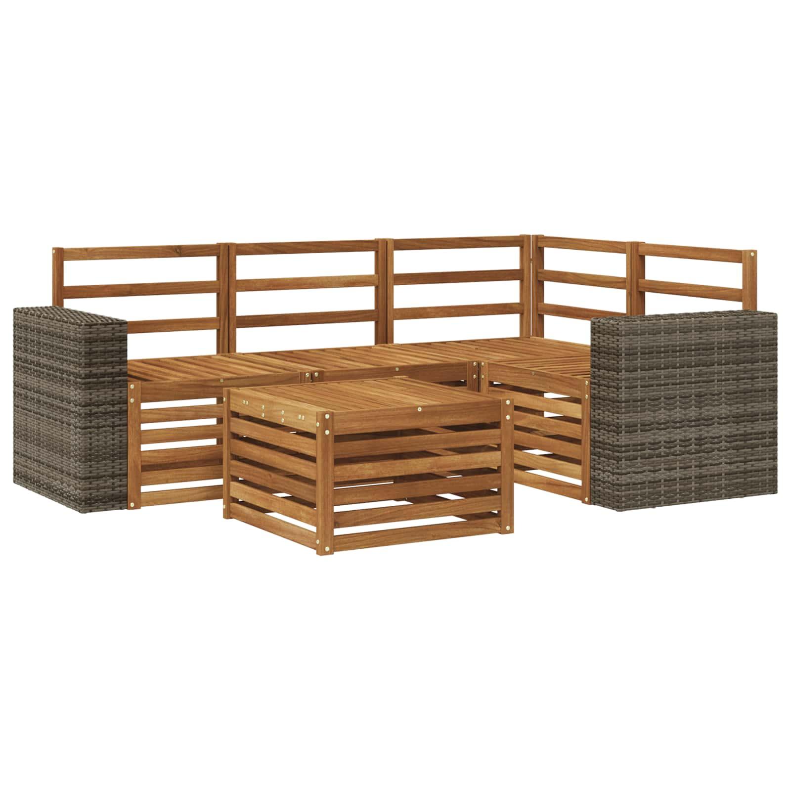 Udendørs sofagruppe 5 stk Naturfarvet 59 x 59 x 37 cm Polyester
