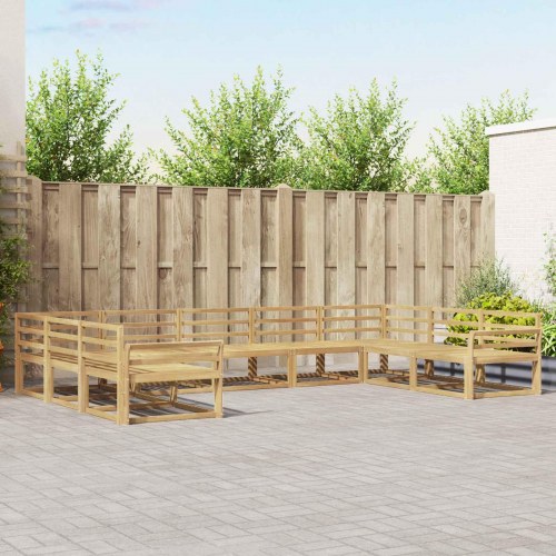 Udendørs sofagruppe 9 stk Hvid 404 x 247,5 x 73 cm