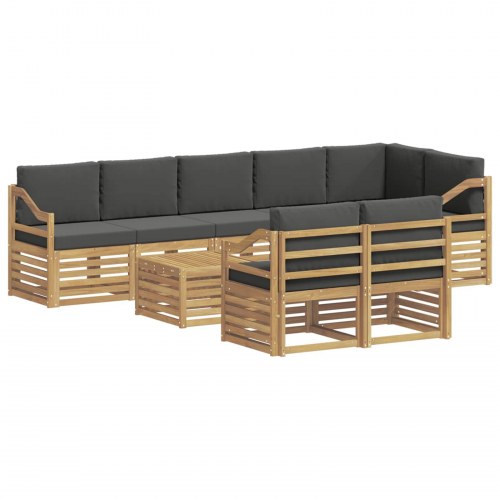 Udendørs sofagruppe 8 stk Hvid og antracit 59 x 59 x 37 cm