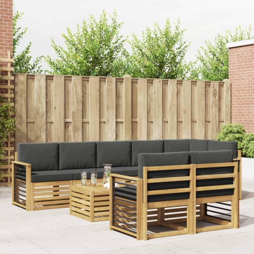 Udendørs sofagruppe 8 stk Hvid og antracit 59 x 59 x 37 cm