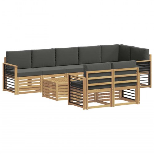 Udendørs sofagruppe 8 stk Hvid og antracit 59 x 59 x 37 cm
