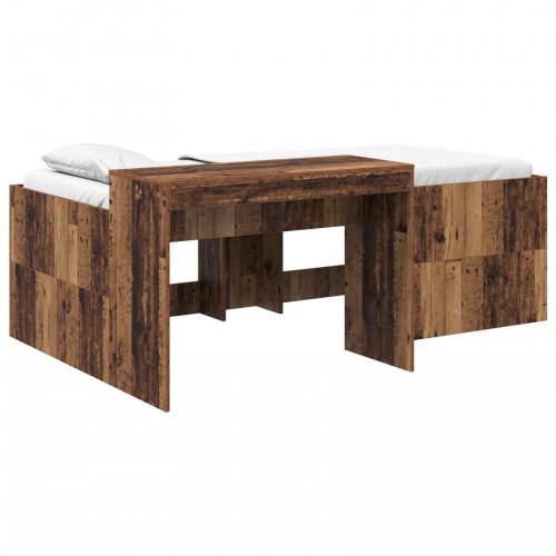 Børneseng med skrivebord Gammelt træ 80 x 200 cm