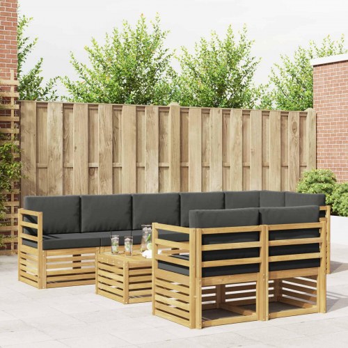Udendørs sofagruppe 8 stk Hvid og antracit 59 x 59 x 37 cm