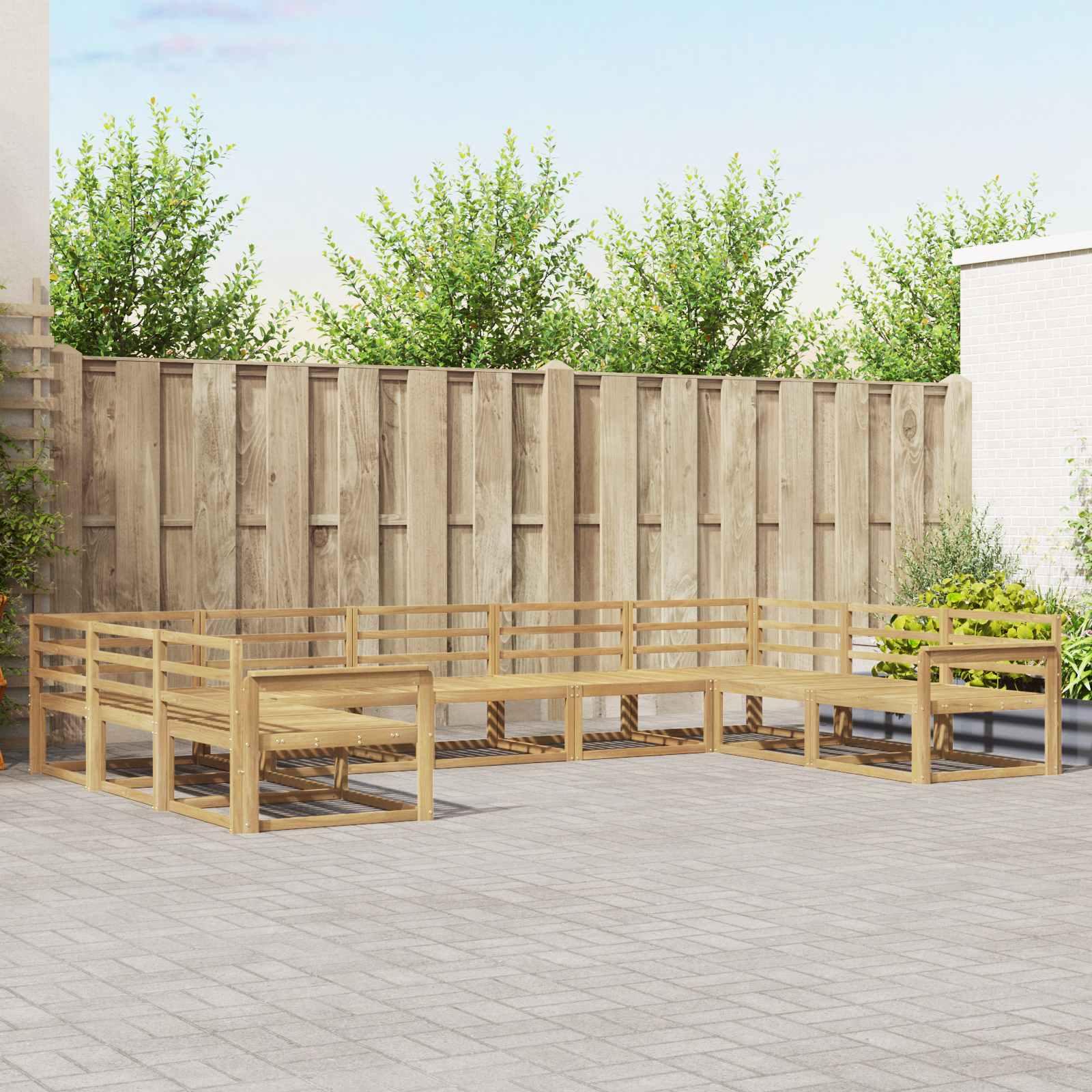 Udendørs sofagruppe 9 stk Hvid 404 x 247,5 x 73 cm