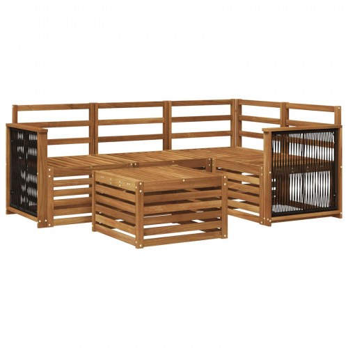 Udendørs sofagruppe 5 stk Naturfarvet 59 x 59 x 37 cm Polyester