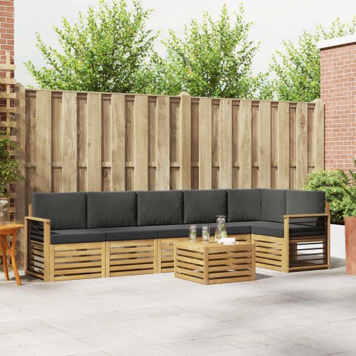 Udendørs sofagruppe 7 stk Hvid og antracit 59 x 59 x 37 cm