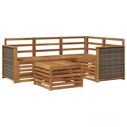 Udendørs sofagruppe 5 stk Naturfarvet 59 x 59 x 37 cm Polyester