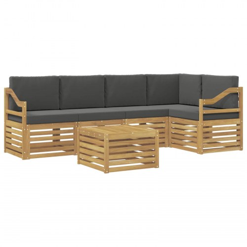 Udendørs sofagruppe 6 stk Hvid og antracit 59 x 59 x 37 cm