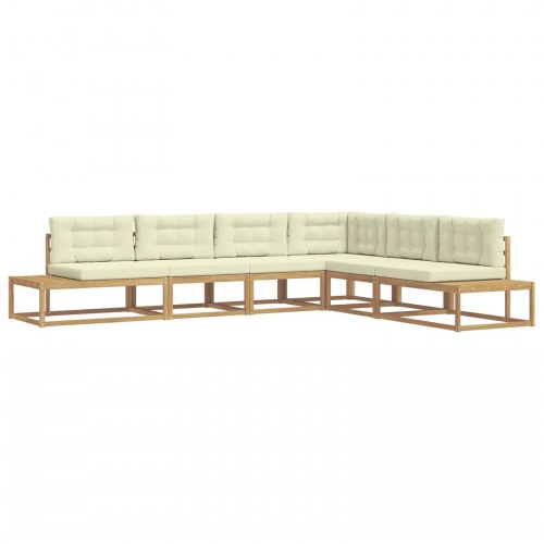 Udendørs sofagruppe med pude Hvid 357 x 198,5 x 73 cm Polyester