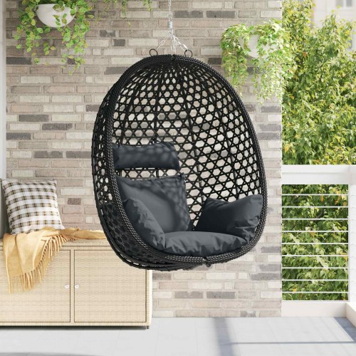 Hængestol uden stativ Anthracit og sort 92 x 57,5 x 110 cm