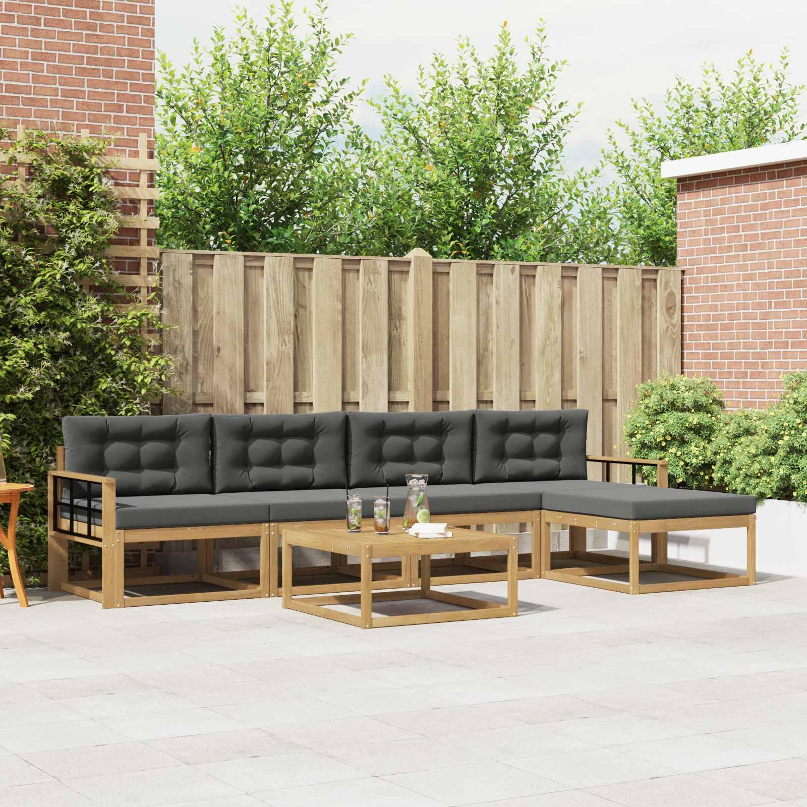 Udendørs sofagruppe 6 stk Hvid og antracit 79 x 79 x 37 cm