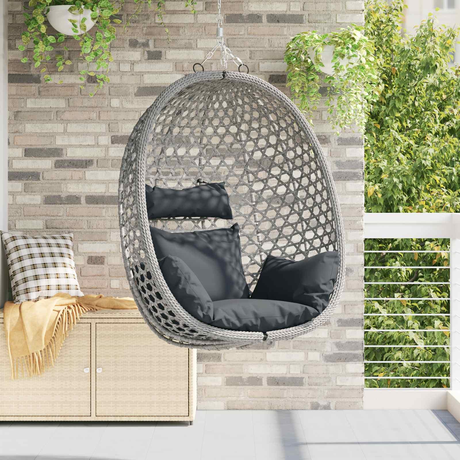 Hængestol uden stativ Anthracit og grå 92 x 57,5 x 110 cm