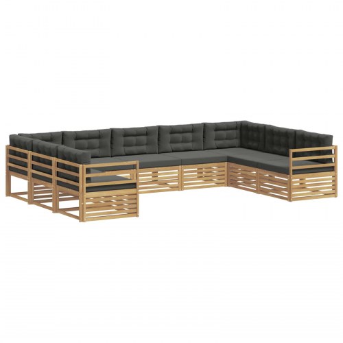 Udendørs sofagruppe 9 stk Hvid og antracit 404 x 245,5 x 73 cm
