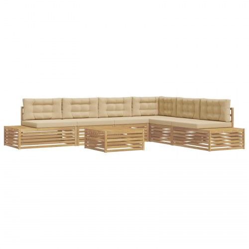 7 Stk Udendørs sofagruppe Polyester Hvid