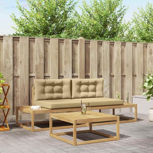 Udendørs sofagruppe med pude Hvid 79 x 79 x 37 cm Polyester