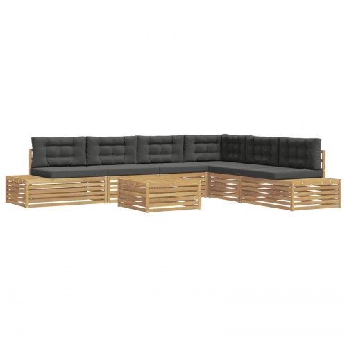 7 Stk Udendørs sofagruppe Polyester Hvid