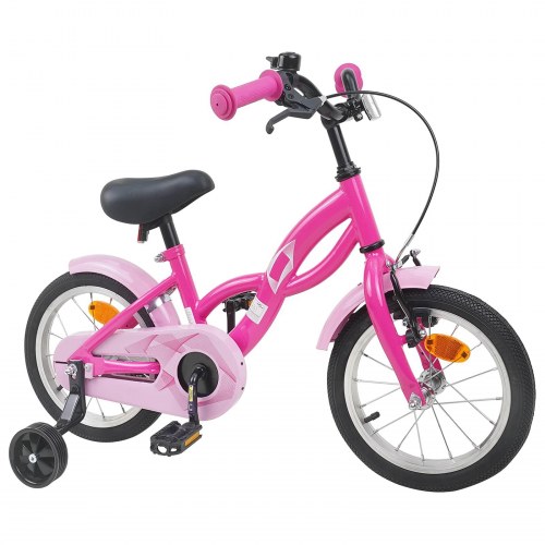 Børnecykel 16 tommer til 4-6 år gamle Mørk pink