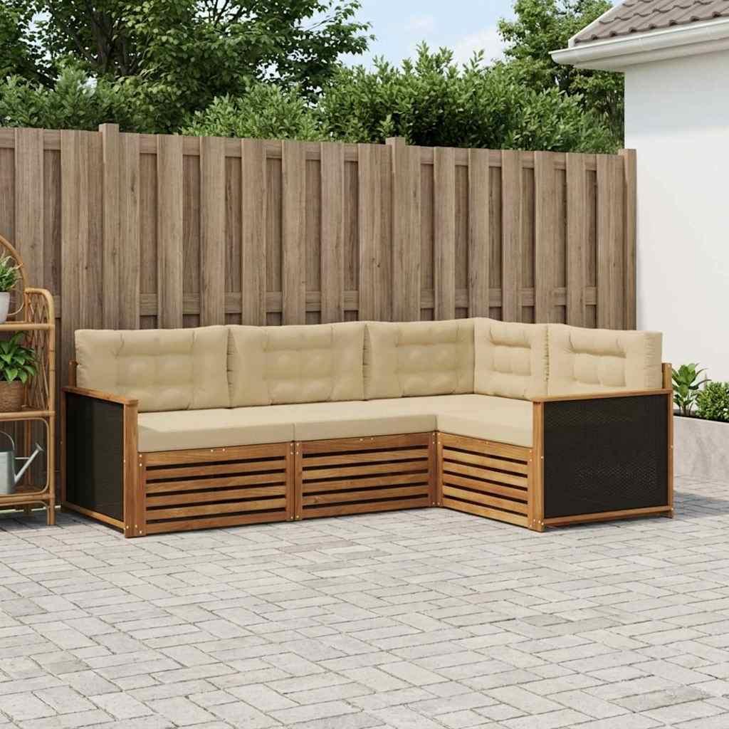 Udendørs sofagruppe 4 stk Naturlig og Beige