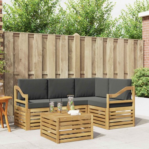 Udendørs sofagruppe 5 stk Hvid og antracit 59 x 59 x 37 cm