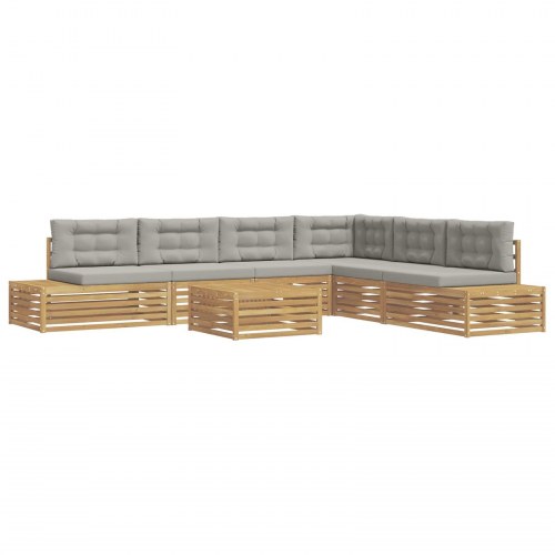 7 Stk Udendørs sofagruppe Polyester Hvid
