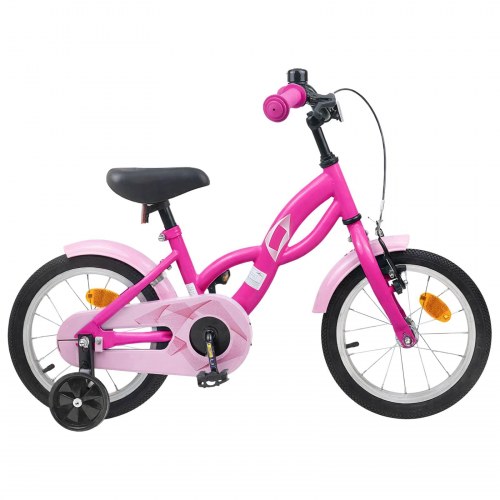 Børnecykel 14 tommer anbefalet til 3-5 år gammel Mørk pink