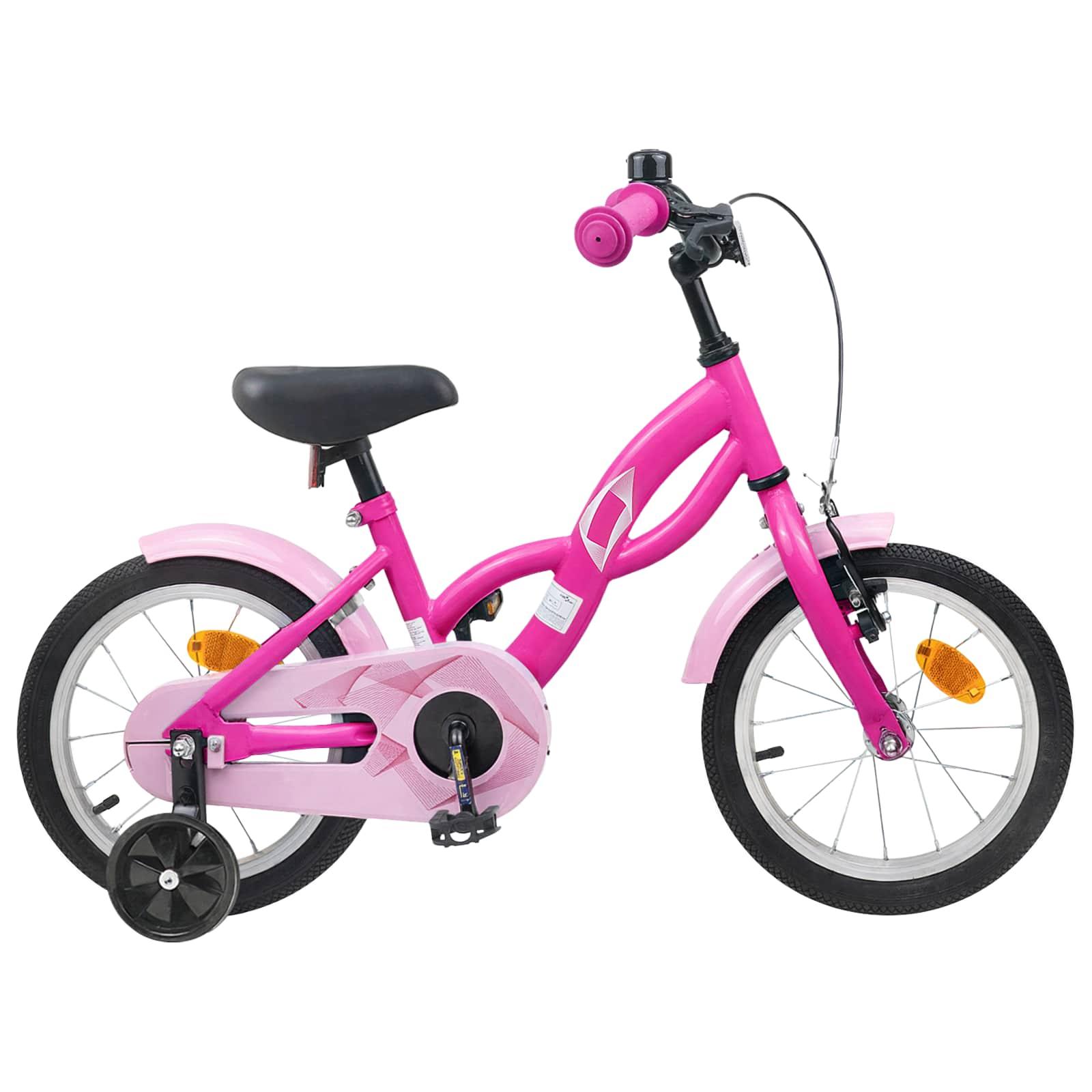 Børnecykel 14 tommer anbefalet til 3-5 år gammel Mørk pink