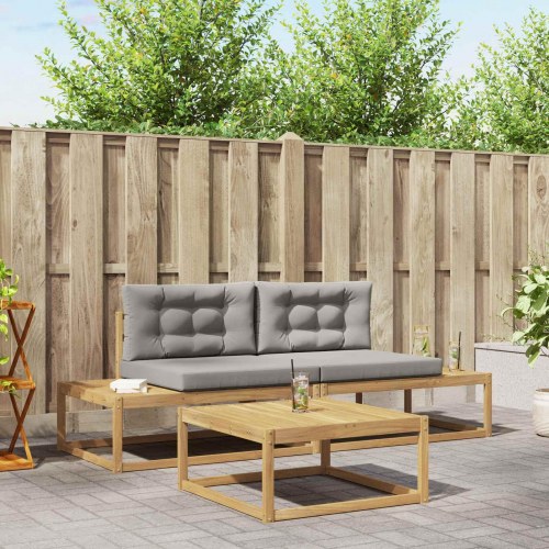 Udendørs sofagruppe med pude Hvid 79 x 79 x 37 cm Polyester